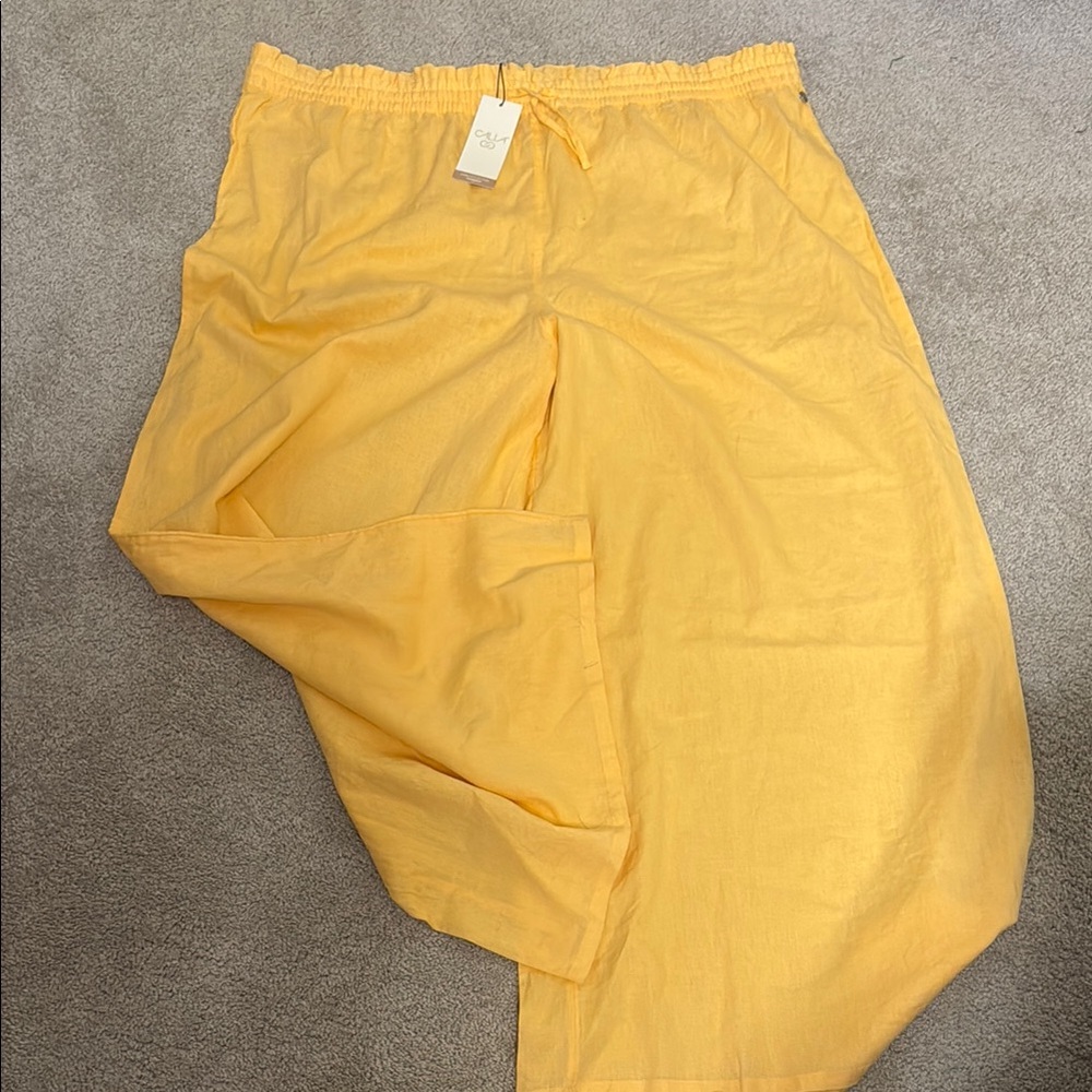 Calia Brand is Yellow Wide-Leg swim collection cover up size 2x